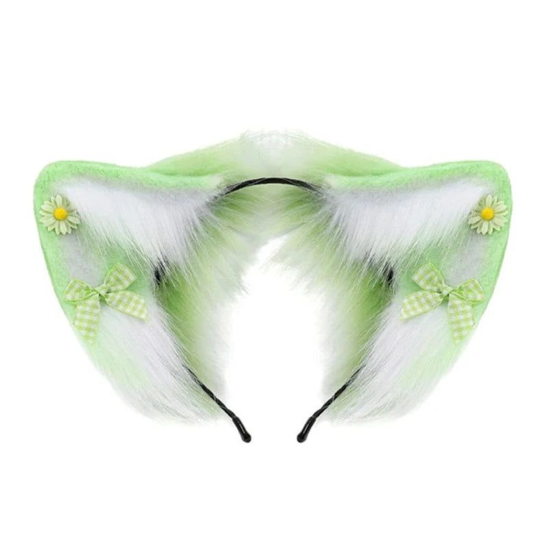 House Of Dasein Women Girls Cartoon Fox Ears Shaped Headband Plush Hair Hoop Cosplay Accessories - Style B-Adult
