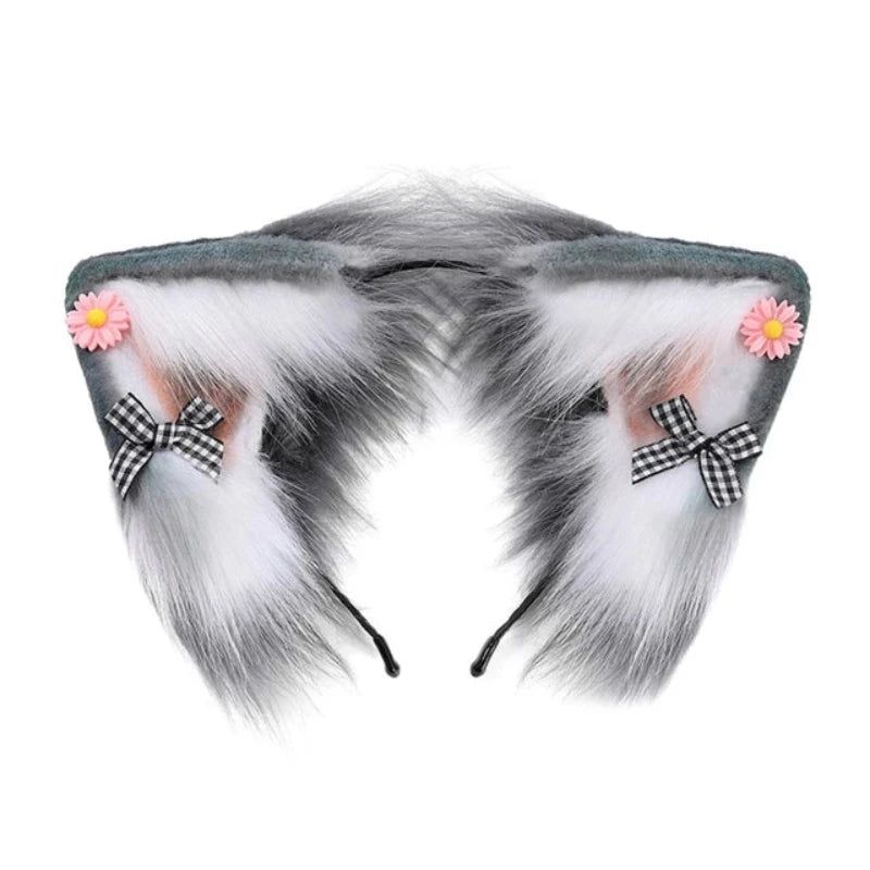 House Of Dasein Women Girls Cartoon Fox Ears Shaped Headband Plush Hair Hoop Cosplay Accessories - Style F-Children