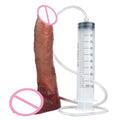House Of Dasein Lifelike Squirting Penis Silicone Dildo With Sucker For Women Anal Plug - Style 195 With Syringe