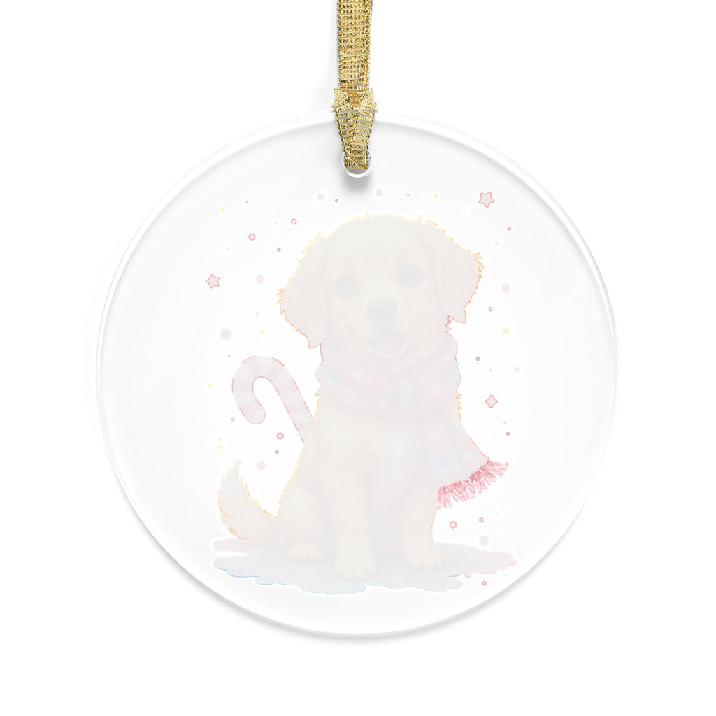 Story Nest Books Golden Retriever Puppy With Candy Cane Acrylic Ornament Christmas Dog Lover Gift Stocking Stuffer