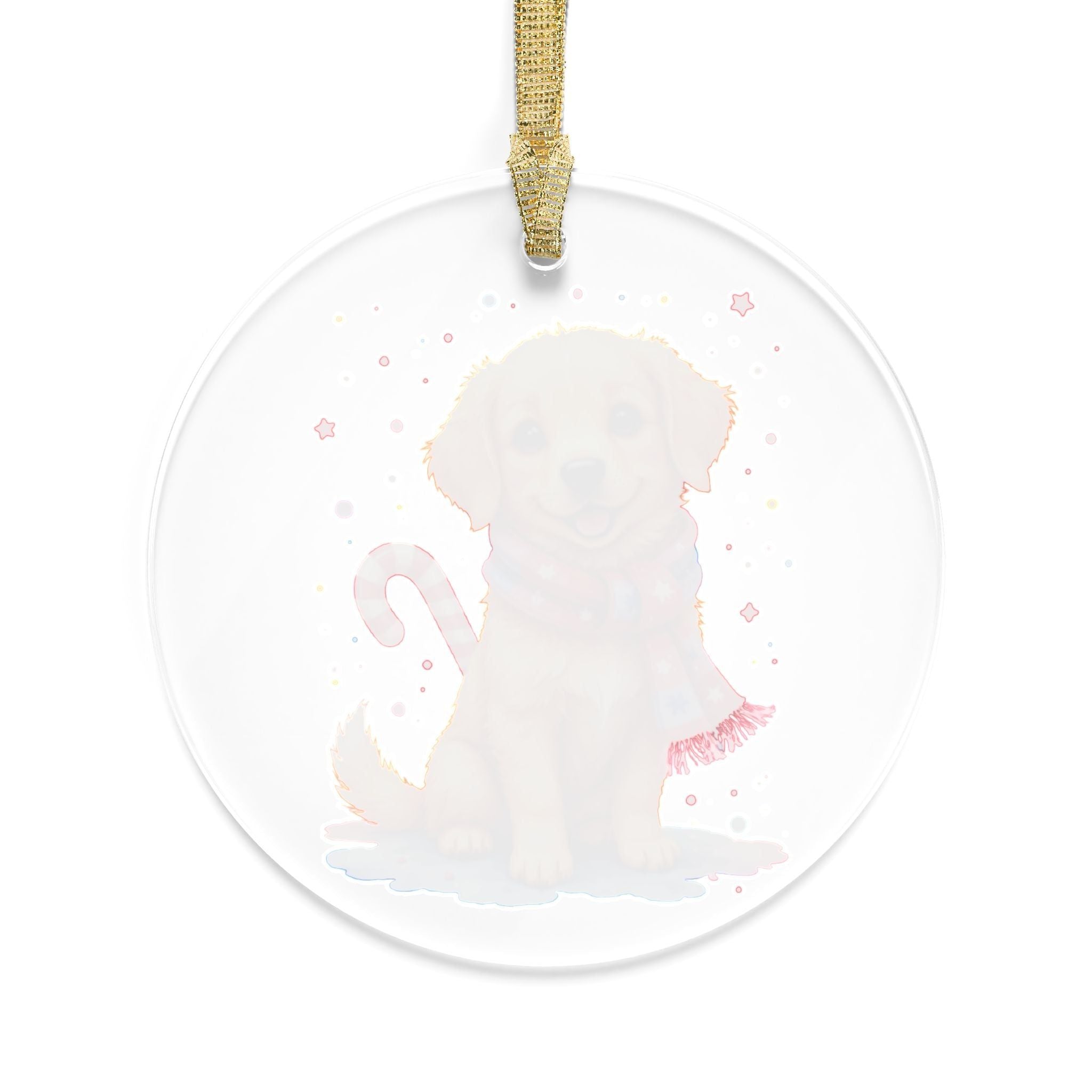 Story Nest Books Golden Retriever Puppy With Candy Cane Acrylic Ornament Christmas Dog Lover Gift Stocking Stuffer
