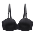 House Of Dasein Summer Smooth Anti-Slip Seamless Gathered Sexy Comfortable Daily Plus Size Single Bra - Black - 80C