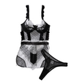 House Of Dasein Hollow Out Backless No Take Off Seductive Jumpsuit With Steel Ring - Black And White - L