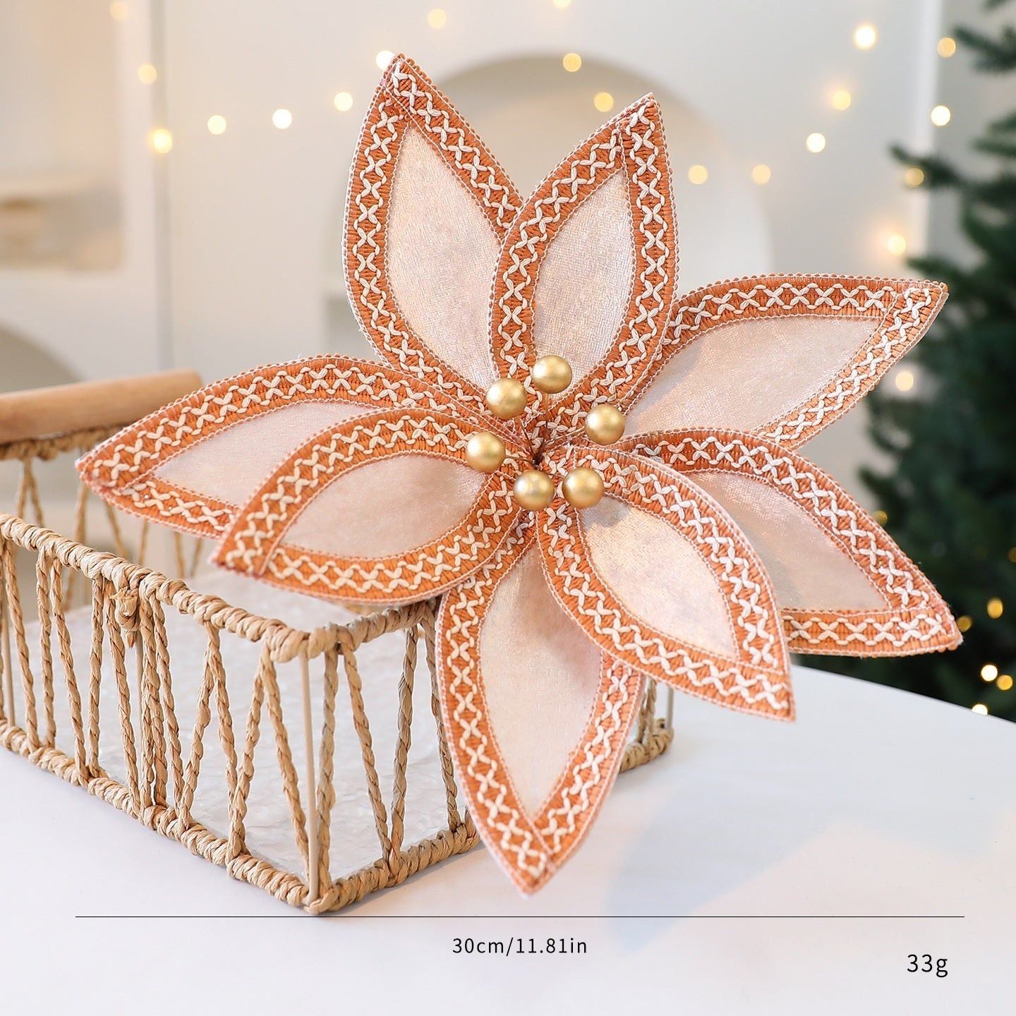 House Of Dasein Saint Yuan New Arrival Faux Velvet Preserved Christmas Flower Branches Tree Decoration Holiday - Golden