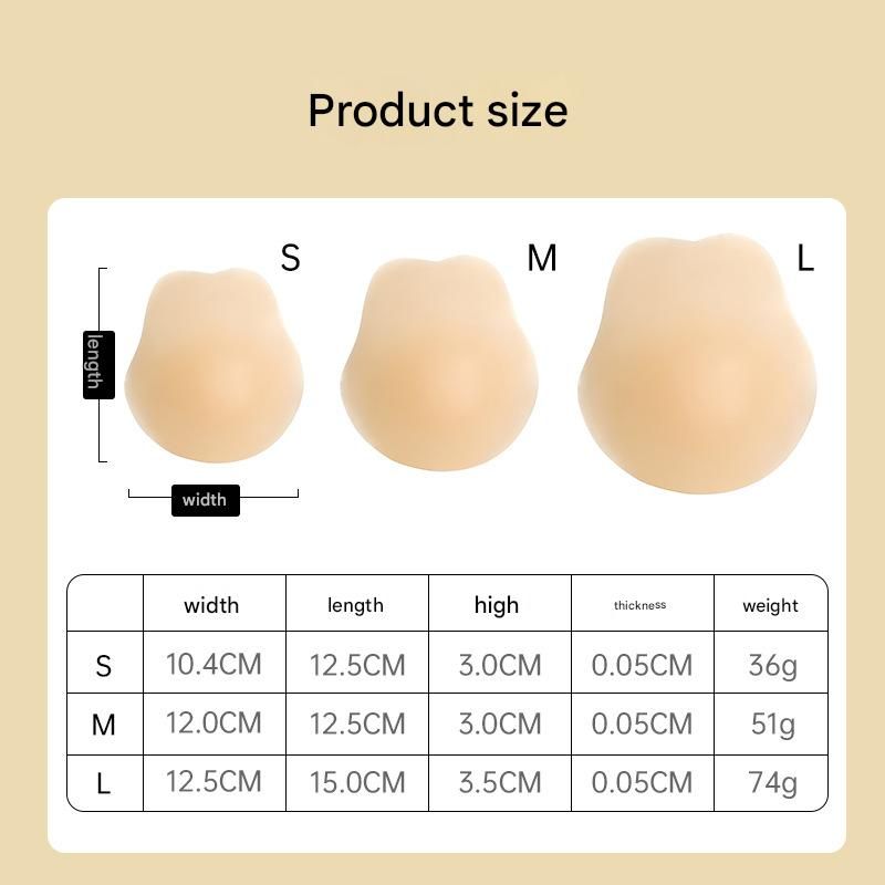 Size M 3 Pairs Skin Color Reusable Silicone Breast Lift Nipple Covers Invisible Adhesive Bra Pasties For Seamless & Coverage