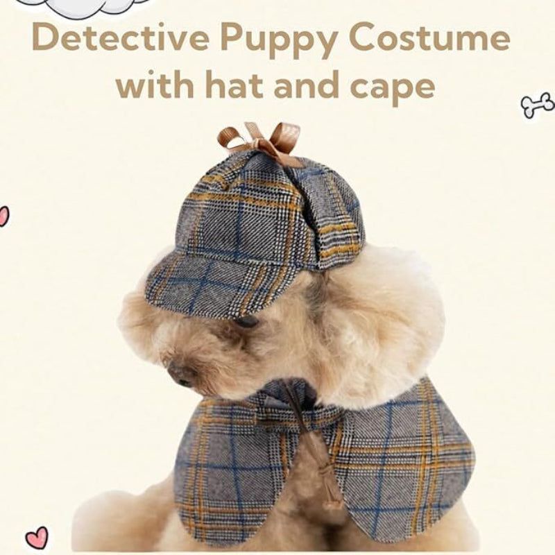 Cute Detective Pet Clothes Set For Small & Medium Dogs And Cats Size