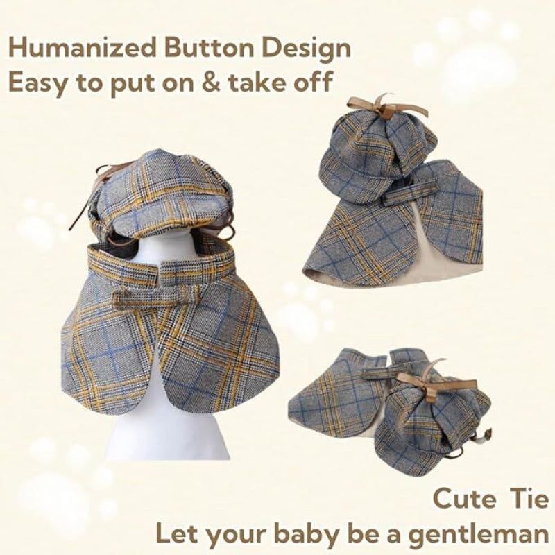 Cute Detective Pet Clothes Set For Small & Medium Dogs And Cats Size