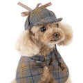 Dog Costume Cute Detective Pet Clothes Set Halloween Cosplay Party Outfit Winter Fashion Cape Cloak Hat For Small Medium & Cat Kitten Grey