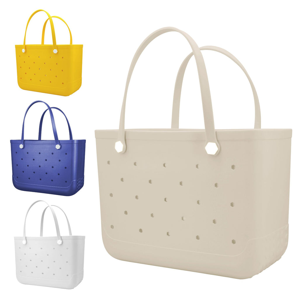 Waterproof Hexagon Mesh Beach Bag - Large Capacity Travel Storage Tote for Swimwear Towel Sunglasses - Apricot Large 48x34x24cm