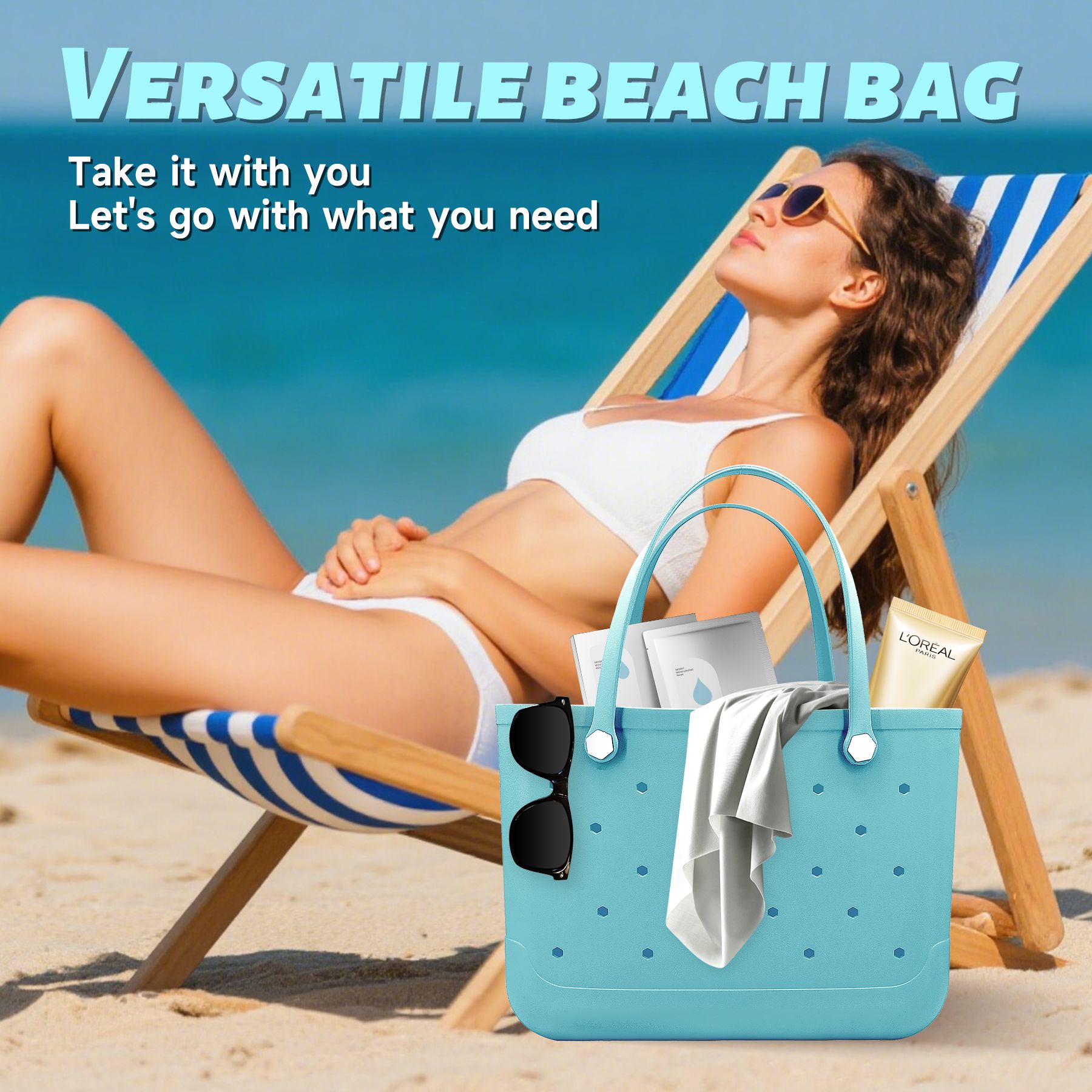 Waterproof Hexagon Mesh Beach Bag - Large Capacity Travel Storage Tote for Swimwear Towel Sunglasses - Pink Large 48x34x24cm