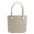 Waterproof Hexagon Mesh Beach Bag - Large Capacity Travel Storage Tote for Swimwear Towel Sunglasses - Apricot Medium 37x32x13cm