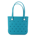 Waterproof Hexagon Mesh Beach Bag - Large Capacity Travel Storage Tote for Swimwear Towel Sunglasses - Lake Blue Medium 37x32x13cm