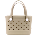 Waterproof Hexagon Mesh Beach Bag - Large Capacity Travel Storage Tote for Swimwear Towel Sunglasses - Apricot Small 28x21x11cm
