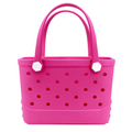 Waterproof Hexagon Mesh Beach Bag - Large Capacity Travel Storage Tote for Swimwear Towel Sunglasses - Rose Red Small 28x21x11cm