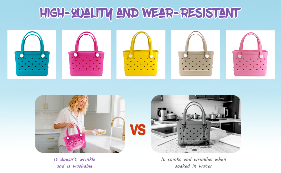 Waterproof Hexagon Mesh Beach Bag - Large Capacity Travel Storage Tote for Swimwear Towel Sunglasses - Rose Red Small 28x21x11cm
