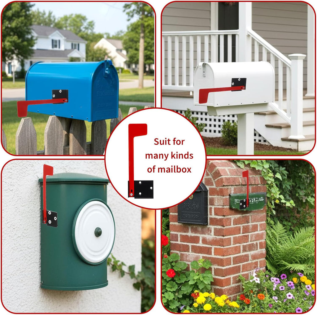 Flag for Mailbox,Red Mailbox Flag Replacement Kit Stainless Steel Mail Box Flags for Outside Metal Wood Wall Two Installation Options