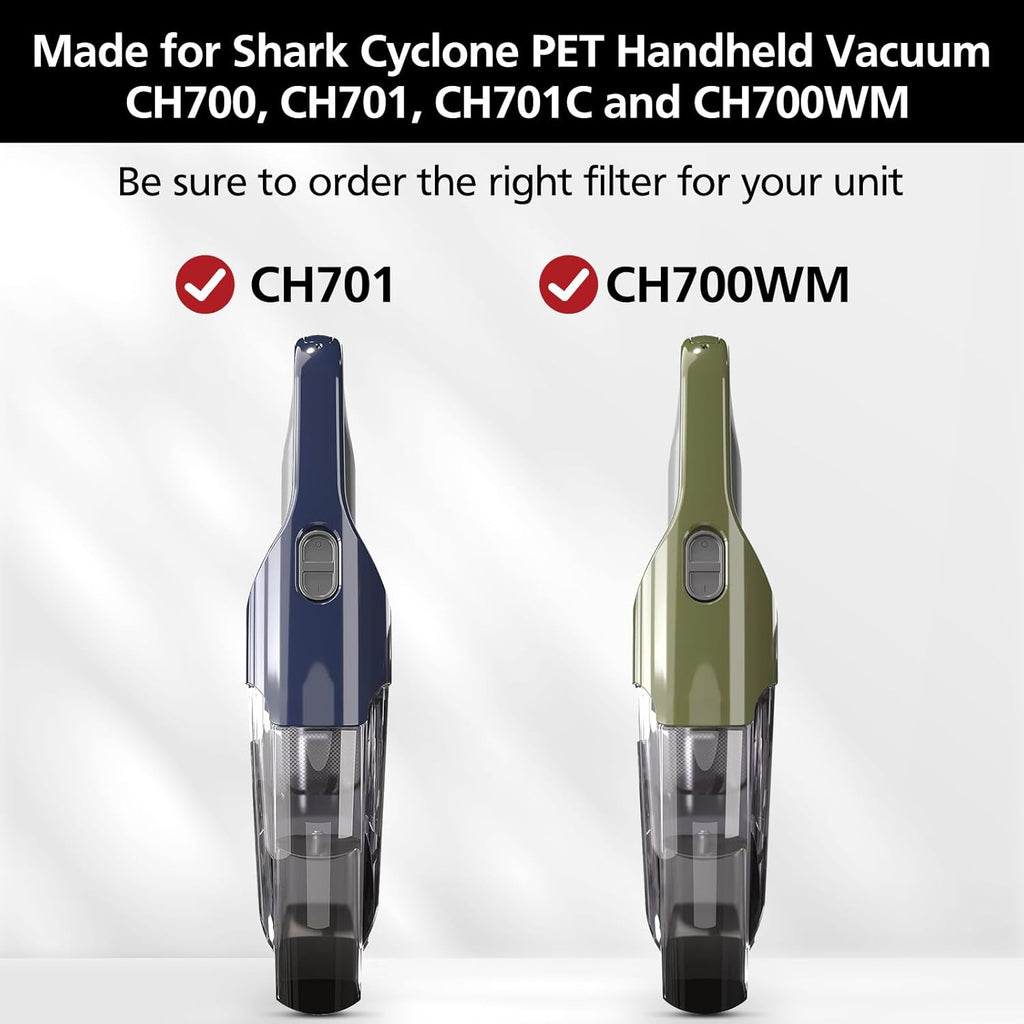 6 Pack CH701 Vacuum Filter Replacement Compatible with Shark Cyclone PET Handheld Vacuum CH700, CH701, CH701C and CH700WM, Compare to Part# XDCFCH700