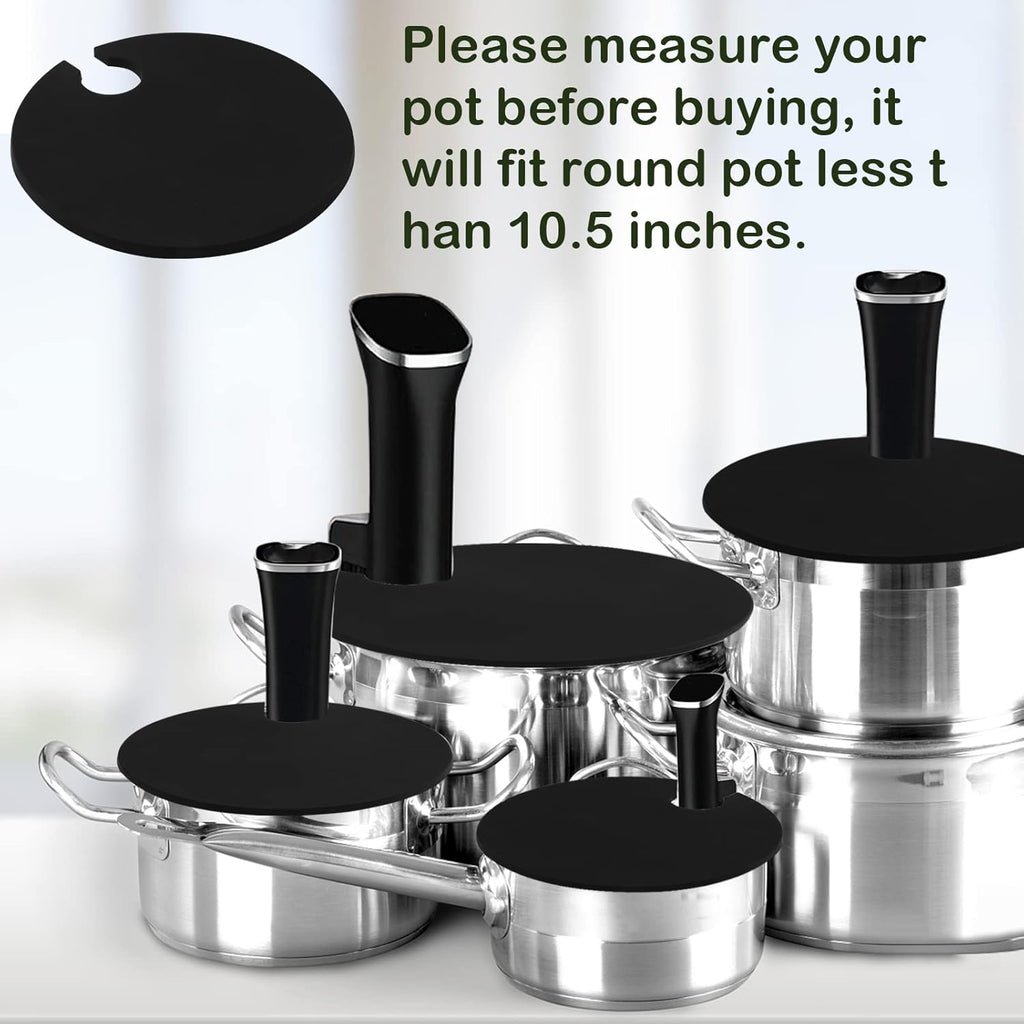 Sous vacuum and Vide Lid Cooking Sous vacuum and Vide Cooker Fits Up to 10.5" Pot, Prevent Water Evaporation and Retain Flavor for Stock (black)