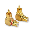 2-Pack Right Angle RCA Adapter, 90 Degree RCA Adapter