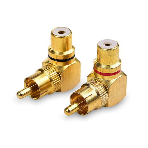 2-Pack Right Angle RCA Adapter, 90 Degree RCA Adapter