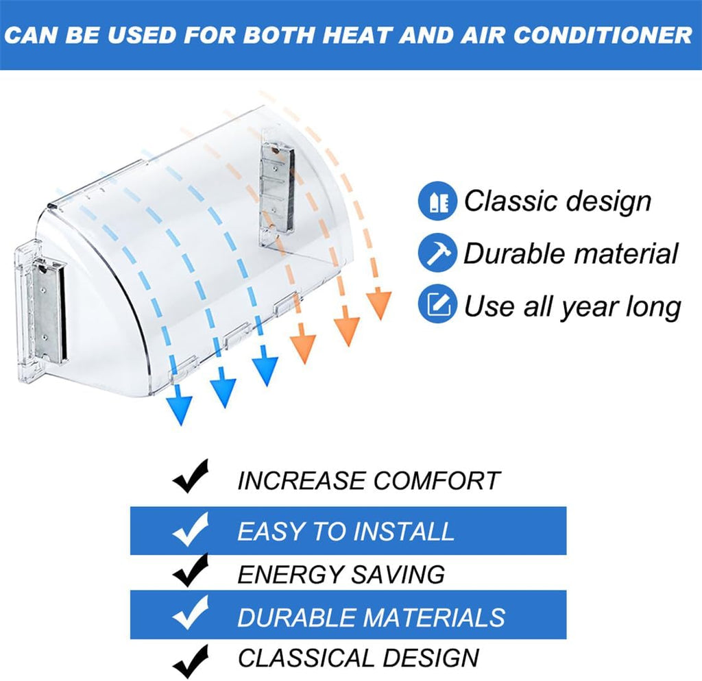Air Vent Deflectors Adjustable Heat and Vent Cover Clear 2PCS Magnetic Air and Heat Deflector for Floor Vent Sidewalls and Ceiling Registers,8”-11”