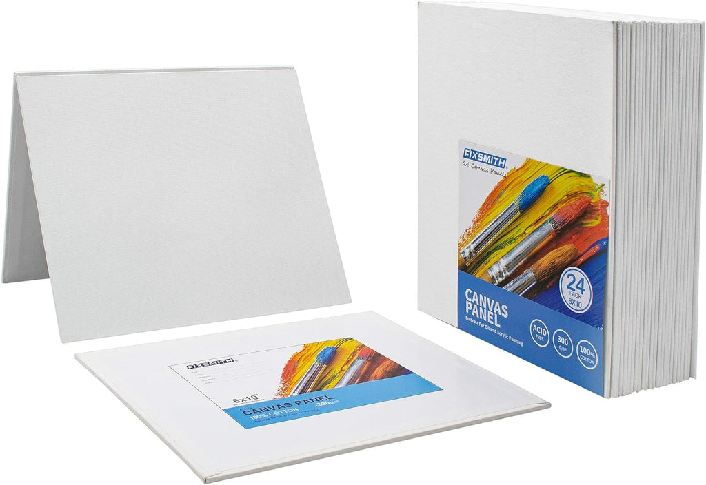 Painting Canvas Panel Boards - 5x7 Inch Art Canvas,24 Pack with  Painting Canvas Panels- 24 Pack Canvas Board,8x10 Inch