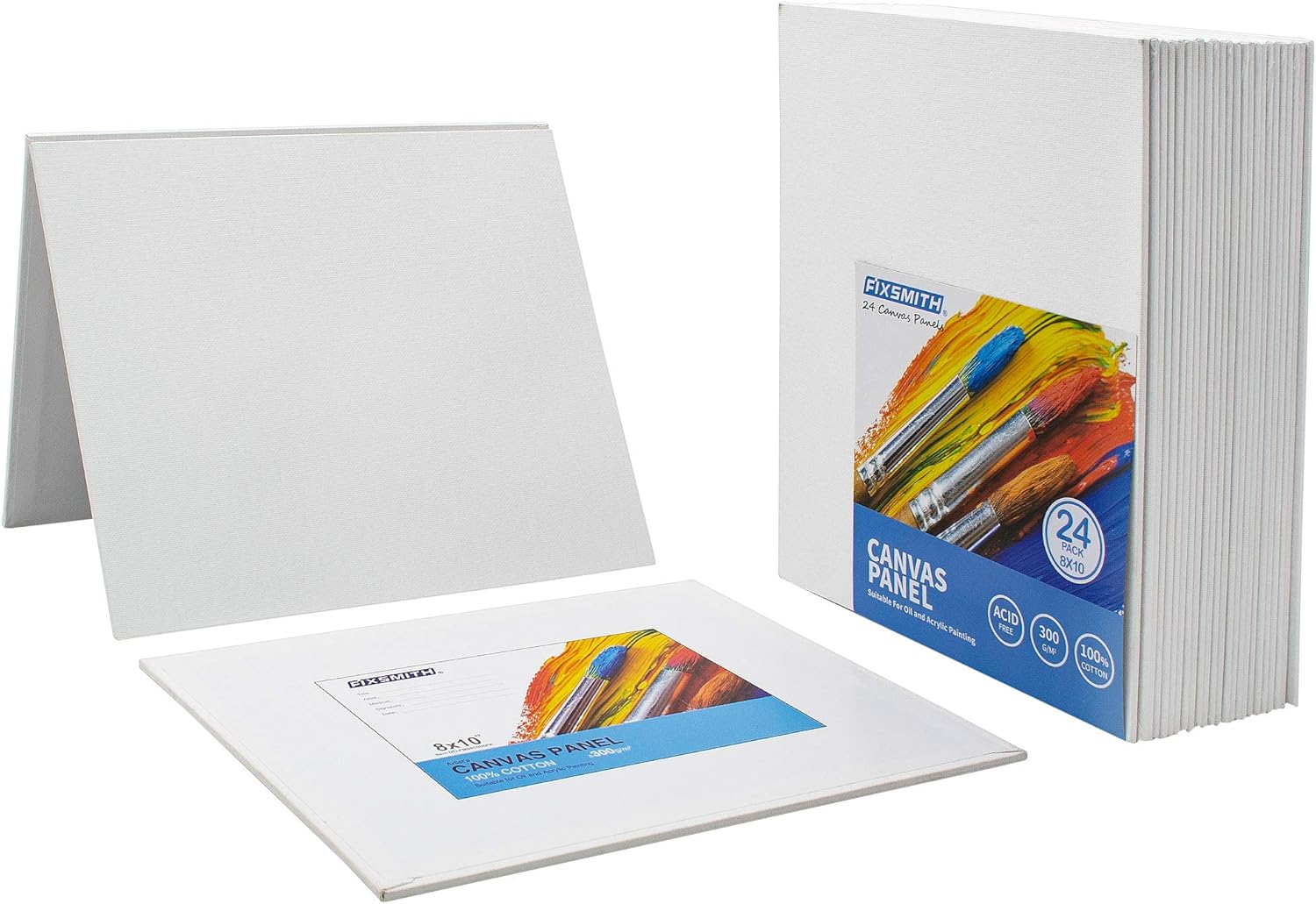 Painting Canvas Panel Boards - 5x7 Inch Art Canvas,24 Pack with  Painting Canvas Panels- 24 Pack Canvas Board,8x10 Inch
