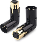 2-Pack Adjustable Male to Female Right Angle XLR Adapter in Black (XLR 90 Degree) & 120 Ohm 3-PinXLR Terminator/DMX Terminator - Optimal Signal Integrity for Lighting and Audio System