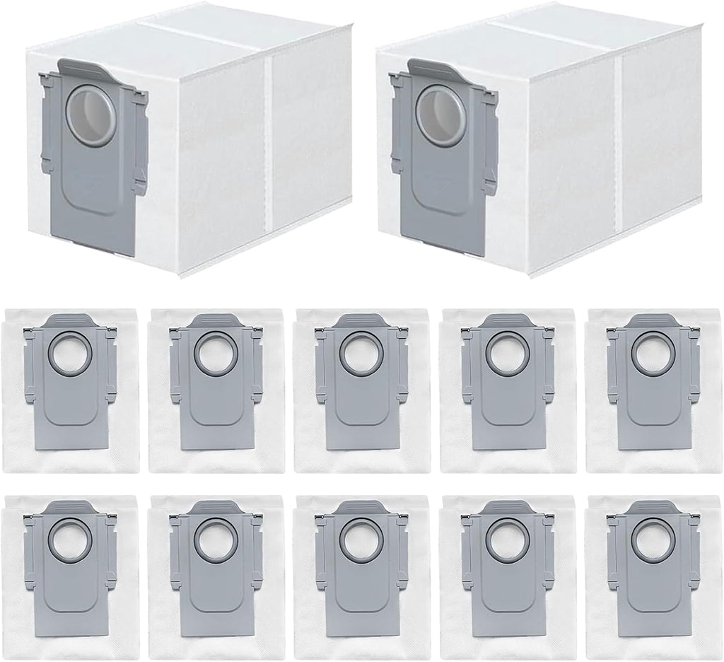 12 Pack Dust Bags for Roborock Q Revo/Qrevo S/Slim/Qrevo Pro/Qrevo MaxV/Qrevo Master/Qrevo Plus/Qrevo Curv, S8 Max/S8 MaxV Ultra, Saros 10R/10 Vacuum Disposable Dust Bags Replacement-3L