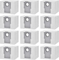 12 Pack Dust Bags for Roborock S8 Pro Ultra, S8+, Q7 Max+, Q8 Max+, Q5 Max+, Q5+, Q5 Pro+, Q7, Q7+, Q7 Max+, S7 MaxV Ultra,S7 Max Ultra Vacuum Cleaner Replacement Disposable Dust Bags- 4L