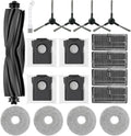 Replacement Parts Kits for Dreame L10s Ultra Gen 2/ L10s Pro Ultra Heat/ X30 Ultra/Mova E30 Ultra Vacuum Cleaners 1 Brush Roll 4 Side Brushes 4 Mops 4 Filters 4 Dust Bags with Cleaning Tool Brush