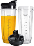 Blender Cups Replacement Parts for Ninja, 32oz Cups with Sip & Seal Lids,Compatible with Ninja Auto IQ Blender BL450 BL480 BL642 BL680 BN801 SS101 SS151