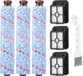 Replacements Compatible with Bissell CrossWave, 3 Multi-Surface Brush Roll 1868 + 3 Vacuum Filter 1866 Vacuum Filter, Compare to Part 1608683, 160-8683, 1608684