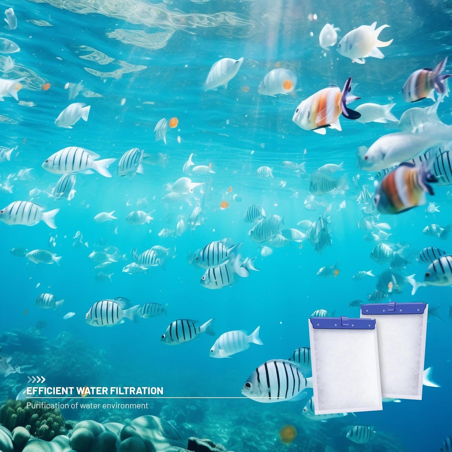 16 Count Large Filter Cartridges Compatible with Whisper Bio Bag Filters, Large Aquarium Filter Cartridge for Whisper 20i 40i, IQ20/30/45/60, PF20/30/40/60 and Repto Filter
