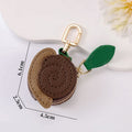 Fruit Coin Purse Keychain 3-Pack - Cute Leather Car Keychain Pendant for Women - Novelty Bag Charm for Keys Handbags Totes - Small Snail (3-Pack)