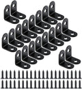 20PCS Small L Brackets, Black Iron Corner Mount Brackets with 40 Screws, Rust Resistant, Easy to Install, Multi-Purpose
