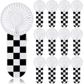 12 Pcs Race Car Party Favors Portable Fan Bulk Mini Handheld Personal Fans Checkered Black and White for Team Gift Travel Summer Outdoor Decorations -