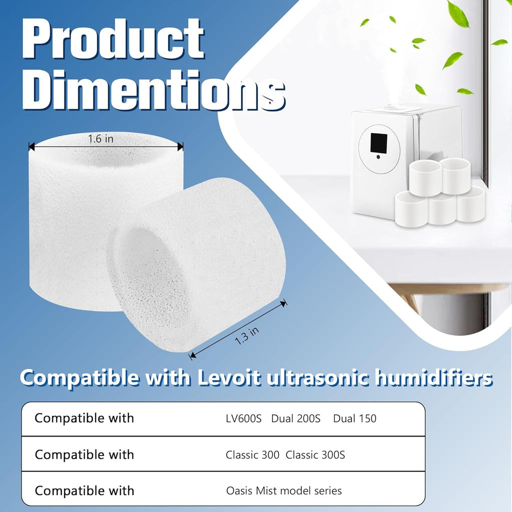 Top ill Humidiier Replacement ilters or LEVOIT Classic160, Dual150, Dual200S, Classic300(S), LV600S, OasisMist 450S, Superior6000S Series Humidiiers to Improve Humidiication, 20-Pack by