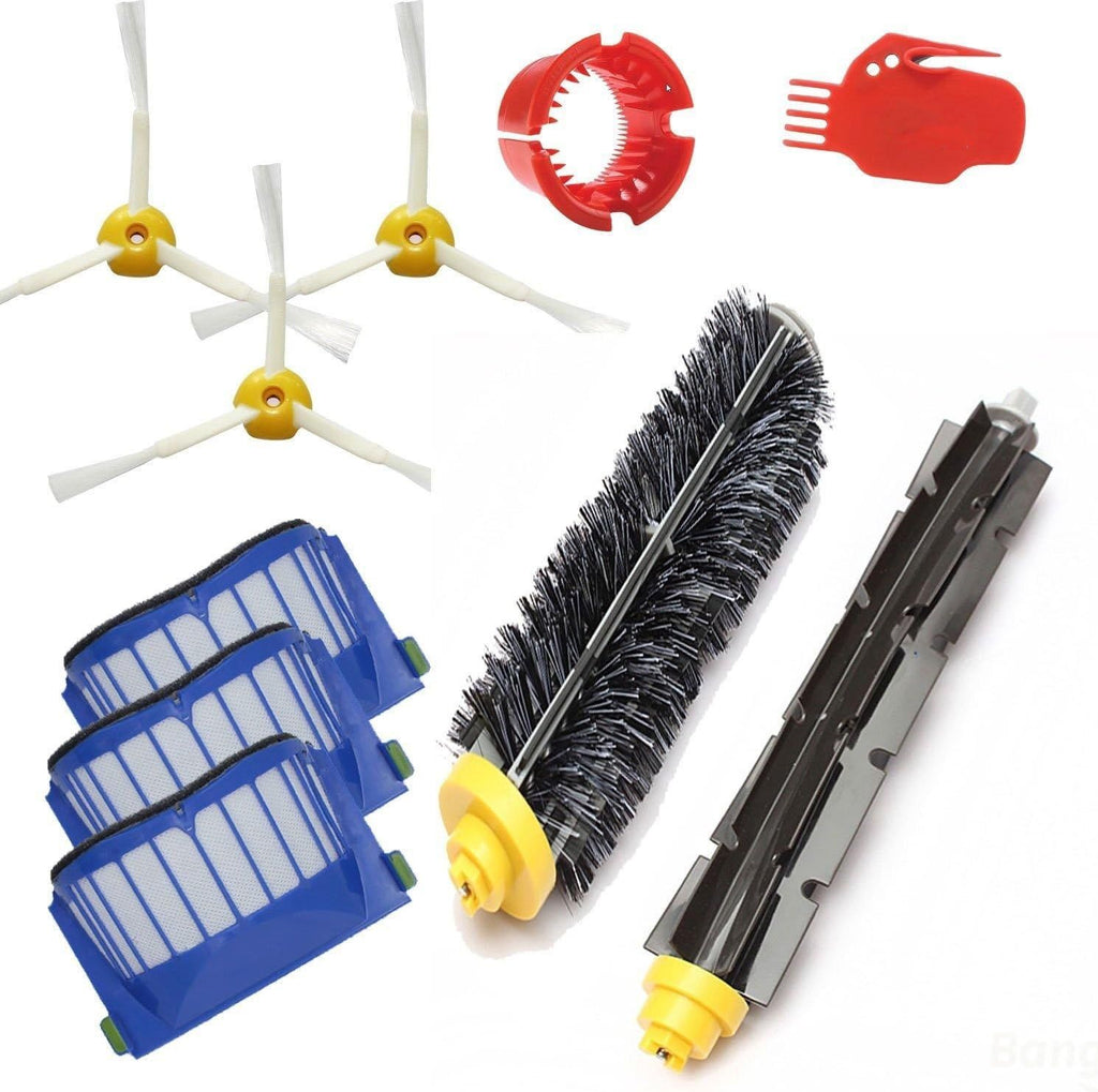 Replacement Parts Kit Bristle lexible Beater Brush & Aero Vac ilter & Side Brush Compatible with iRobot Roomba 600 Series 595 610 614 618 620 630 640 650 660 680 685 690 692 694 695 Vacuum