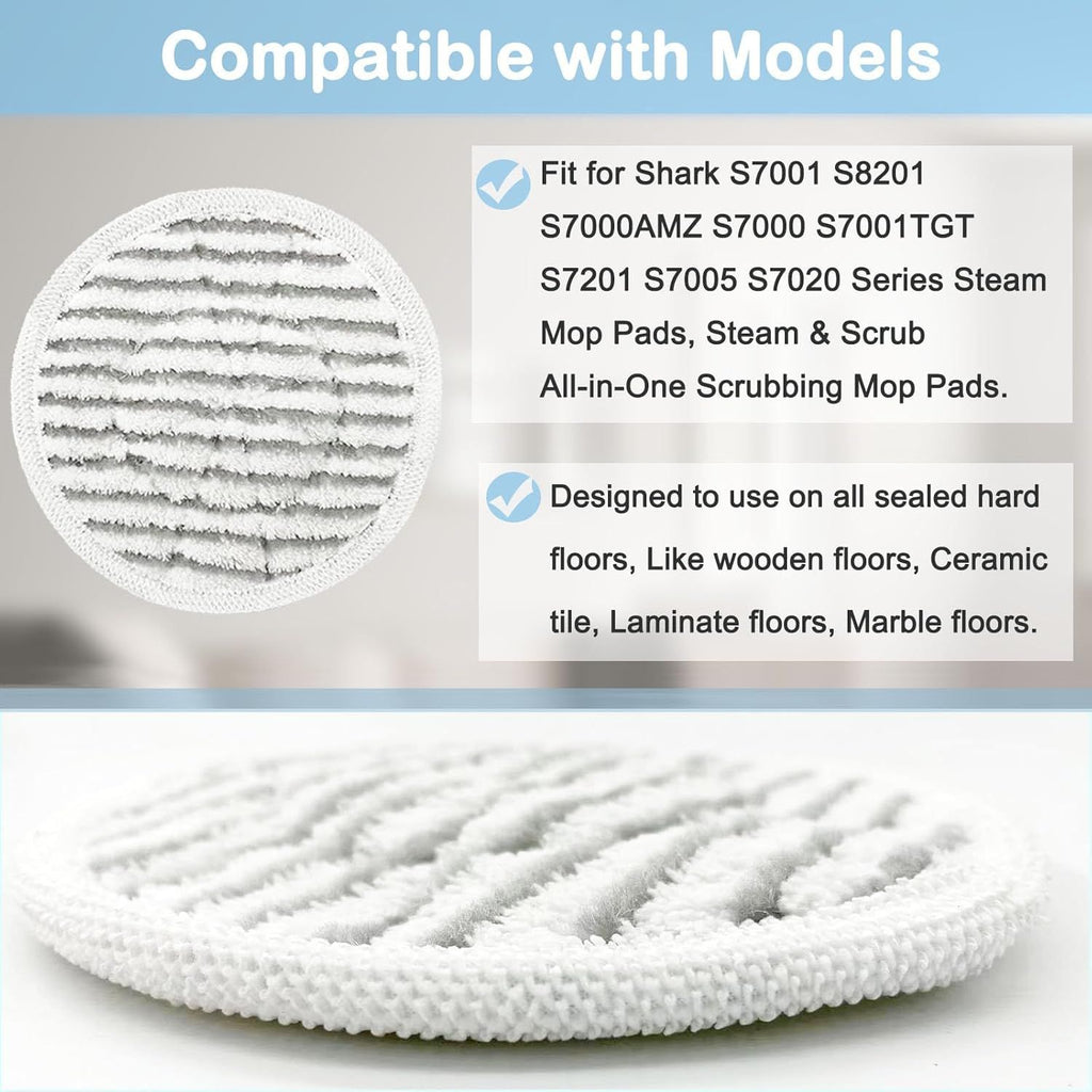 10 Pack S7001 Pads Replacement Steam Mop Pads or Shark S7001 S8201 S7000AMZ S8001 S7000 S7001TGT S7201 S7005 S7020 Series Steam Mop Pads Steam & Scrub All-in-One Scrubbing Mop Pads Part #: XKITP7000