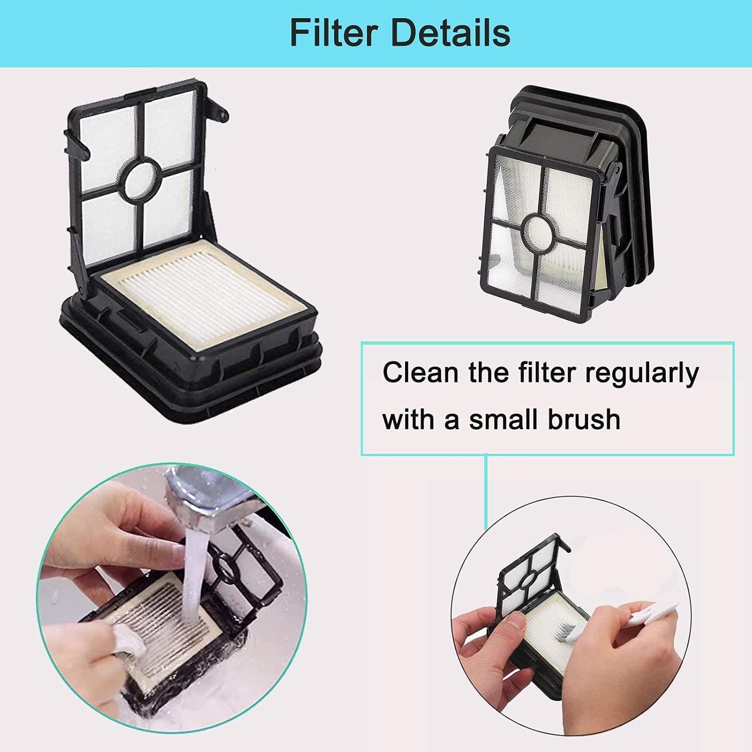 8 Pack 1866 Replacement filters Compatible with Bissell Crosswave 1785 2306 2551 & 2554 CrossWave Cordless Max All in One Wet-Dry Vacuum Cleaner, Compare to Part # 1608684