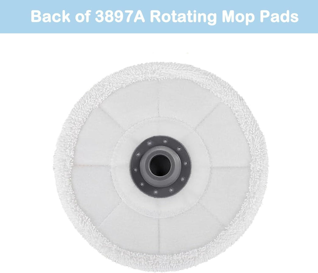8 Pack Upgraded 3897A Rotating Mop Pads Replacement Steam Mop Pads or Bissell SpinWave SmartSteam Scrubbing Steam Mop 3897A,3712,3712W Steam Rotating Mop Pads,Part No 1641112