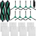 Accessories Kit Compatible with iRobot Roomba 104/105 Vac & Combo, Essential Q0120, Q0520, Y0110, Y0140, Q011 Robot Vacuum Replacement Parts,2 Main Brush, 8 Side Brush, 8 HEPA ilter (18 Pack)