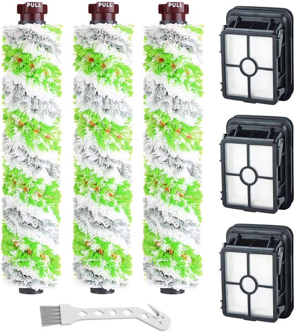 Brush ilter Replacement Parts or Bissell CrossWave Vacuum 3888A 1785 Pet Pro 2306A Cordless Wet Dry Vac, 3 Pack 2460 Multi-Surace Pet Brush Roll & 1866 Vacuum ilter, Part 1613568 1608684
