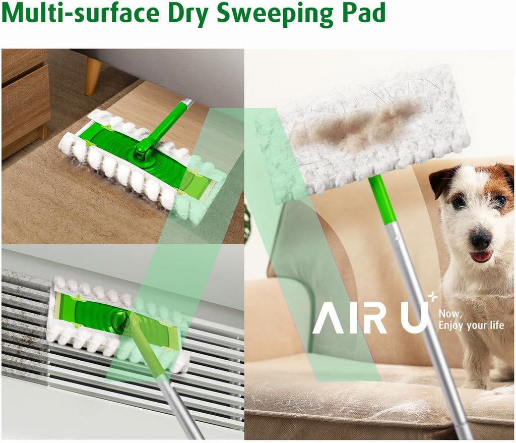 1 Handle with 30 Count Duster Reill or Swier Duster + 30 Count Dry Sweeping Pads Reill or Swier Sweep and Mop