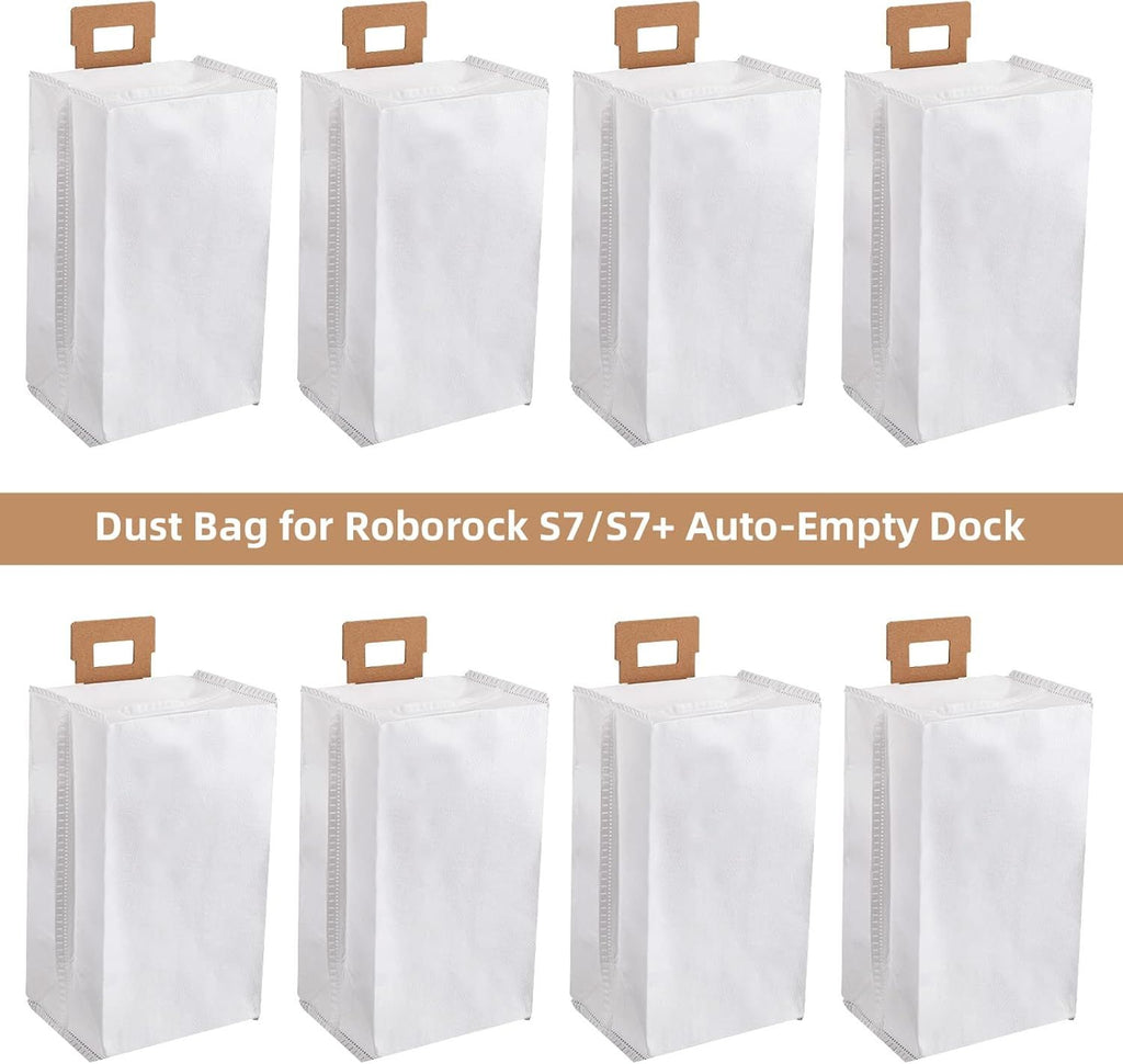 8 Pack Dust Bag or  S7 / S7+ Vacuum Cleaner Auto-Empty Dock, 3L Large Capacity Replacement Bag