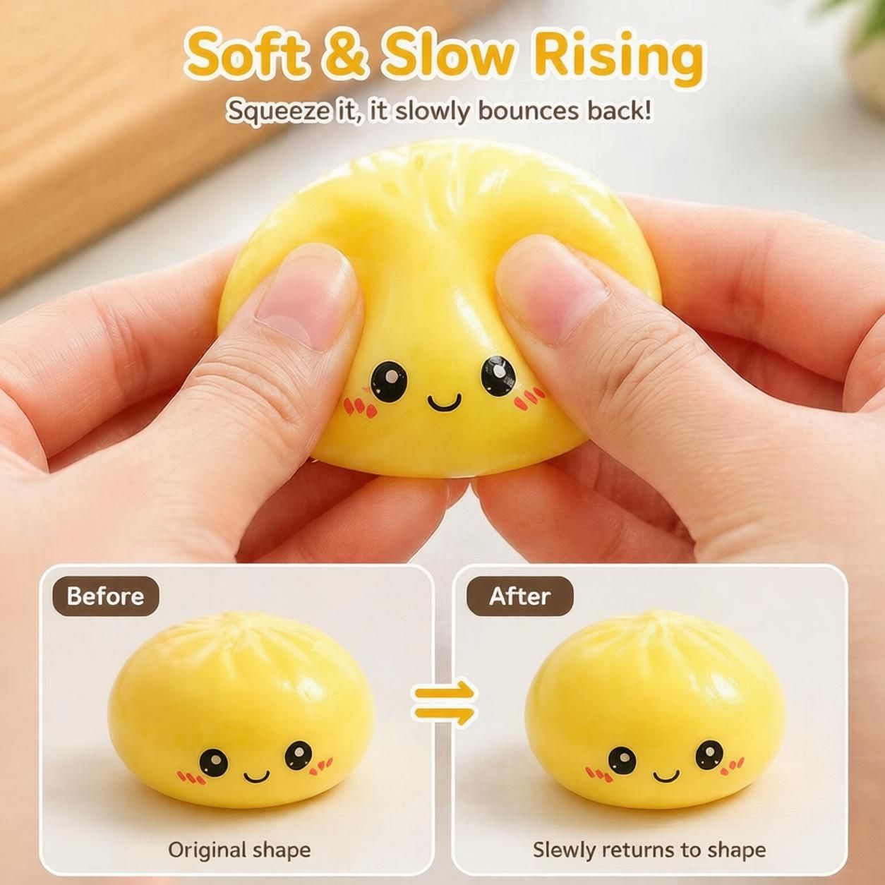 Fidget Squishy Stress Relief Toy 9-Grid Blind Box - Mystery Dumpling Squishy Calendar - Adult Decompression Squeeze Toy - GJ862-005