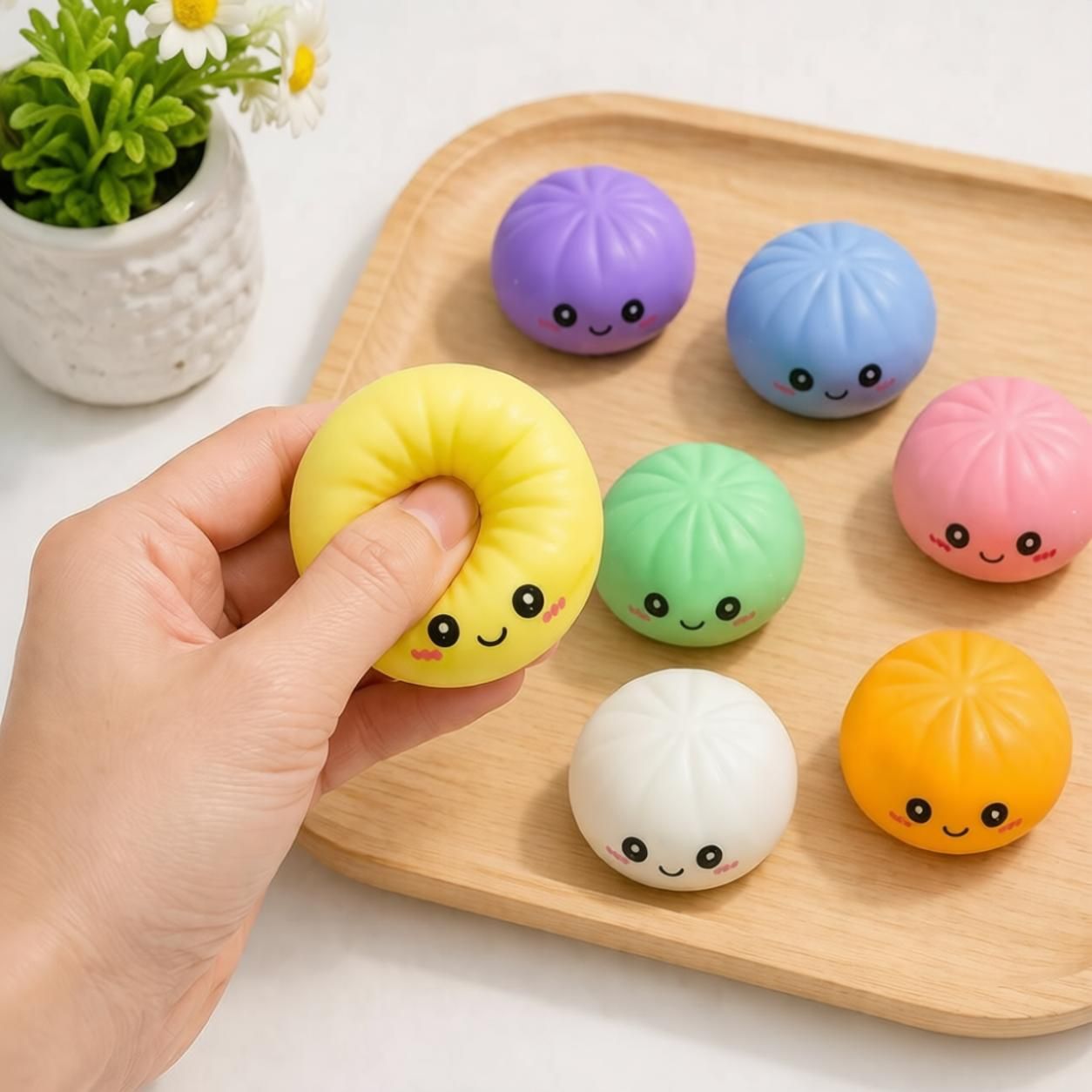 Fidget Squishy Stress Relief Toy 9-Grid Blind Box - Mystery Dumpling Squishy Calendar - Adult Decompression Squeeze Toy - GJ863-002