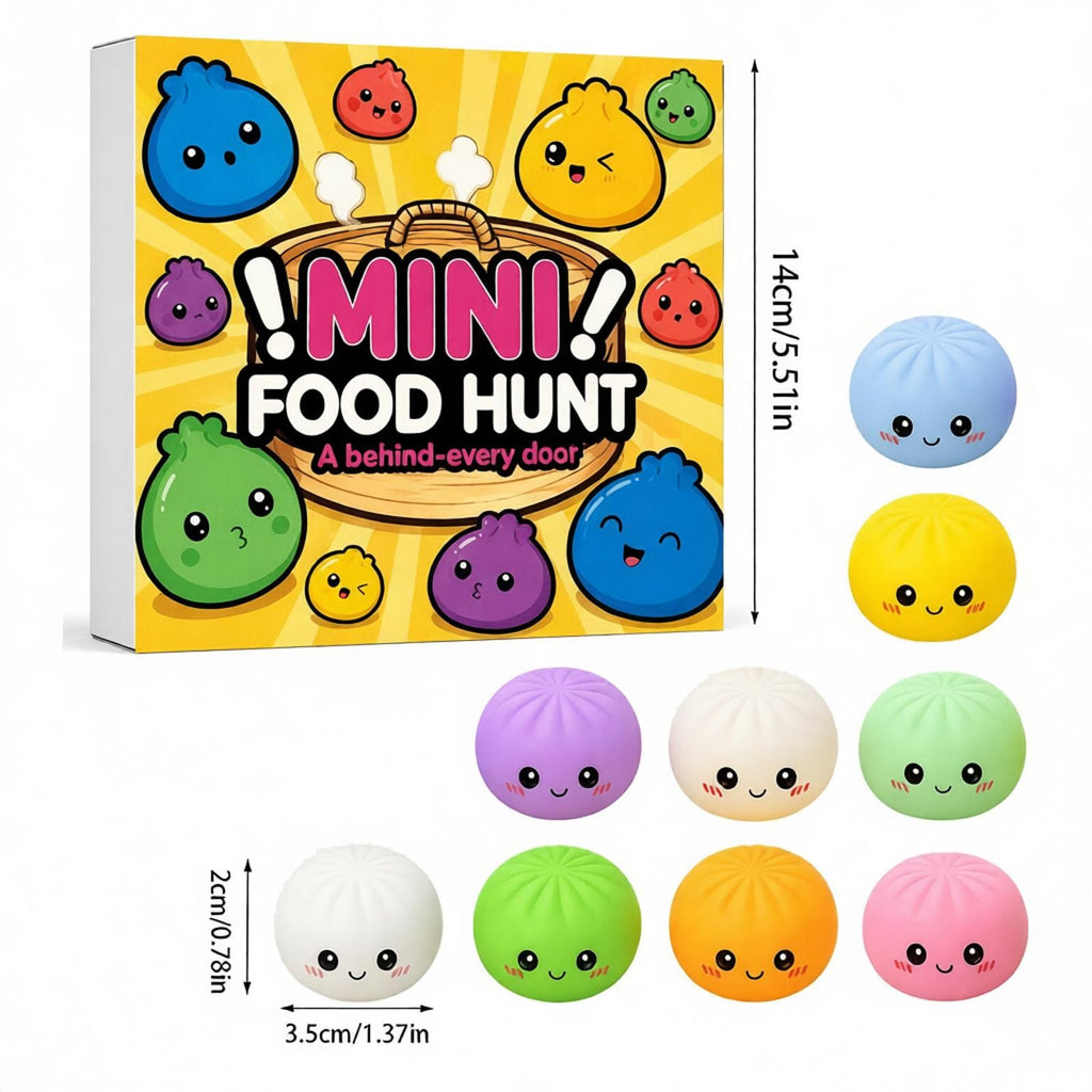 Fidget Squishy Stress Relief Toy 9-Grid Blind Box - Mystery Dumpling Squishy Calendar - Adult Decompression Squeeze Toy - GJ863-005
