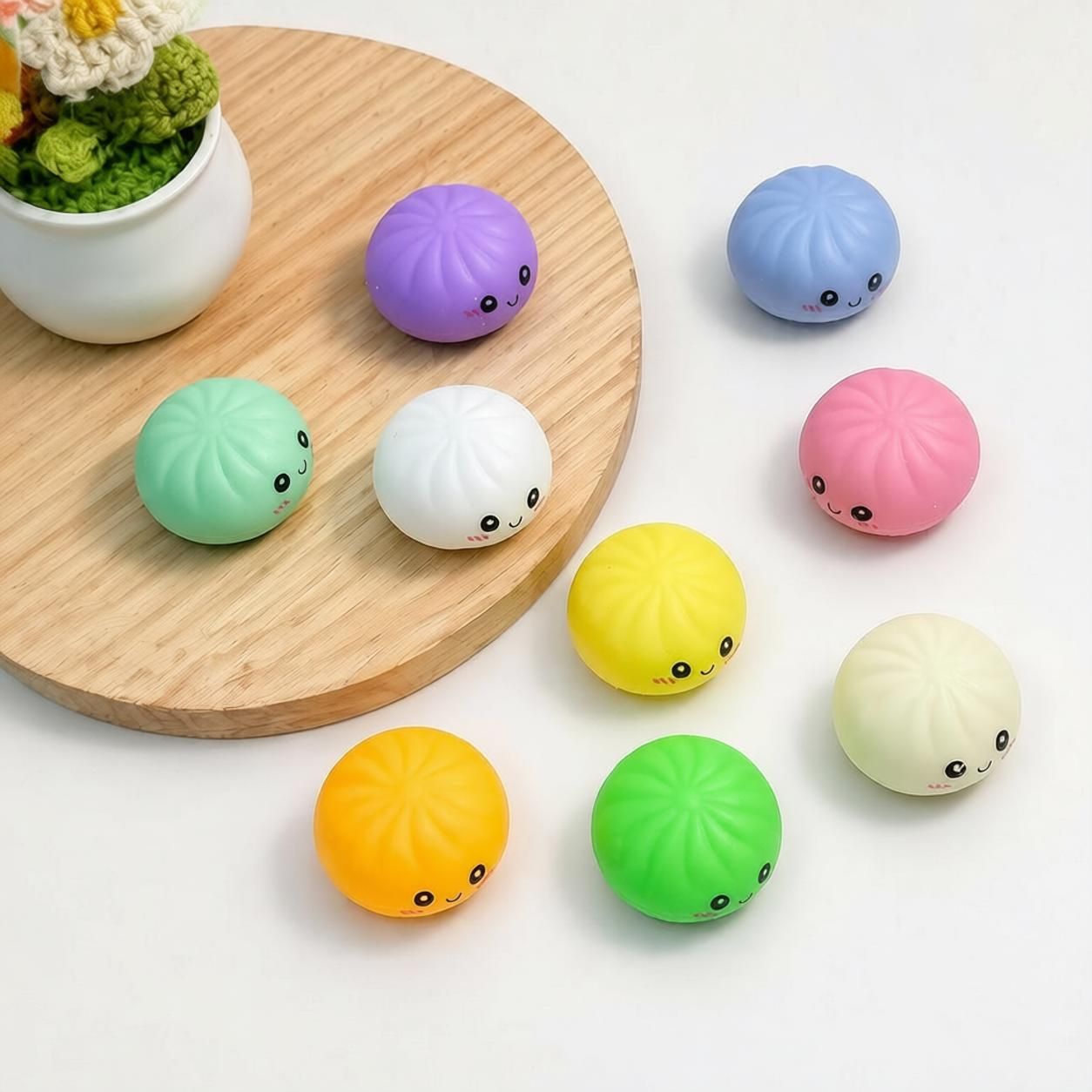 Fidget Squishy Stress Relief Toy 9-Grid Blind Box - Mystery Dumpling Squishy Calendar - Adult Decompression Squeeze Toy - GJ863-006